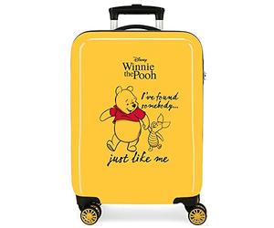 Disney Winnie The Pooh Valise de cabine Ocre 38 x 55 x 20 cm Rigide ABS Fermeture à combinaison latérale 78 L 2 kg 4 roues doubles Bagages à main, citronier, Valise de cabine