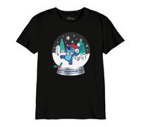 Disney « Winter Wonderland Stitch » BODLILOTS012 T-Shirt Garçon, Noir, Taille 08 Ans