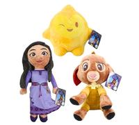 Disney Wish - Grande peluche brodée de qualité cadeau super douce 25-35 cm - Asha, Valentino et Star