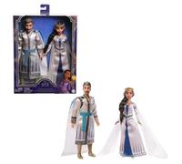 Mattel Disney Wish, Asha et la bonne étoile -Coffret 2 Poupées Articulées Le Roi Magnifico Et La Reine Amaya Du Royaume De Rosas, Avec Tenues Amovibles Et Accessoires, A Partir De 3 Ans, HRC18