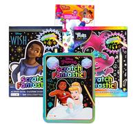 Disney Wish Scratch Art Book for Girls - 3 Scratch Books for Kids Featuring Disney Wish, Trolls, and Disney Frozen with Trolls Sticker Pack (Color Reveal Books for Kids)