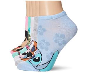 Disney Women's Lilo & Stitch 5 Pack No Show Socks Casual Sock (pack of 5)