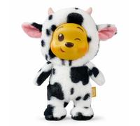 Disney YUYUS Peluche Winnie l'ourson Vache - Figurine de Collection avec Visage en Vinyle - Peluche Disney Douce dans Une boîte Tactile - Peluche Stitch pour Enfants et Fans 28 cm