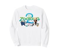 Disney Zootopia 2 Illustrated Characters and Logo Sweatshirt, Unisexe pour adultes, Blanc, S