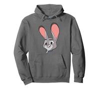 Disney Zootopia 2 Judy Hopps Big Face Halloween Costume Sweat à Capuche, Unisexe pour adultes, Asphalte, L