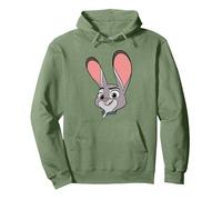 Disney Zootopia 2 Judy Hopps Big Face Halloween Costume Sweat à Capuche, Unisexe pour adultes, Vert sauge, XL
