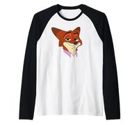 Disney Zootopia 2 Nick Wilde Big Face Halloween Costume Manche Raglan