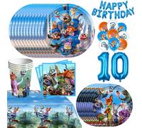 Disney Zootopia décorations de fête d'anniversaire fournitures Judy Nick vaisselle nappe ballon Zootropolis Kit d'assiettes joyeux anniversaire bannière
