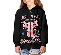 DISNIMO Sweat à capuche zippé à manches longues pour fille de 6 à 16 ans, 0 Axolotl 1, 11-13 ans