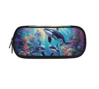 DISNIMO Trousse à crayons de grande capacité pour filles et garçons, Baleine tueuse., Organiseur de sac