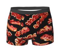 DISNIMOO Boxer pour homme avec imprimé bacon - Coupe extensible - En microfibre - Pour un usage quotidien, Noir , L