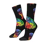DISNIMOO Chaussettes colorées en forme de cerveau - Cadeau amusant pour homme, femme, adolescent, Comme indiqué sur la photo, Taille unique