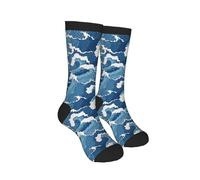 DISNIMOO Chaussettes fantaisie décontractées et amusantes - Unisexe, Vagues, Taille unique