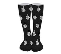 DISNIMOO Chaussettes hautes chaudes avec motif tête de mort pour adolescents et adultes, Comme indiqué sur la photo, Taille unique