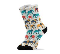DISNIMOO Chaussettes unisexes avec silhouettes d'éléphant colorées et décontractées pour femmes et hommes, Comme indiqué sur la photo, Taille unique