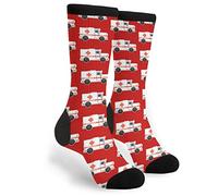 DISNIMOO Chaussettes unisexes pour la course à pied, ambulance, voiture, unisexe, chaussettes fantaisie, décontracté, drôle, idée cadeau, Voiture ambulance, Taille unique