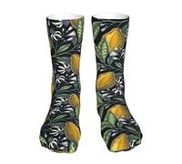 DISNIMOO Ensemble de chaussettes amusantes pour homme et femme, Citrons élégants dessinés à la main, Taille unique