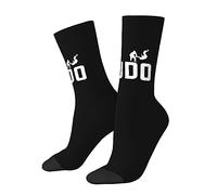 DISNIMOO Judo Chaussettes amusantes unisexes funky, blanc, Taille unique