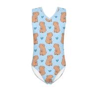 DISNIMOO Justaucorps de gymnastique sans manches pour filles - Justaucorps de danse - Costume de performance, Capybara, 9-10 ans