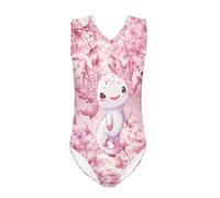 DISNIMOO Maillot de bain une pièce pour fille Motif dessin animé Taille 5-14, Axolotl rose, 9-10 ans
