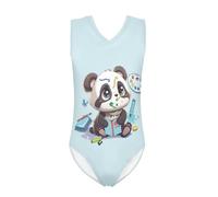 DISNIMOO Maillot de bain une pièce pour filles à motif dessin animé, doux et à séchage rapide, 5-14 ans, Adorable panda peint, 9-10 ans