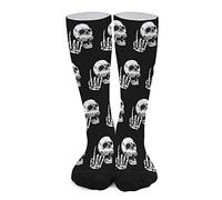 DISNIMOO Rock 'N Roll Chaussettes hautes chaudes avec motif tête de mort Couleurs assorties pour adolescents et adultes, Comme indiqué sur la photo, Taille unique