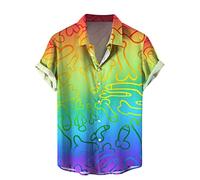 DISNIMOO T-shirt de sport noir pour homme - Chemise de plage à manches courtes - Imprimé amusant, bleu, S