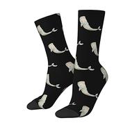 DISNIMOO Whale Socks Chaussettes fantaisie amusantes pour homme, femme, adolescent, blanc, taille unique, Comme indiqué sur la photo, Taille unique