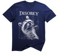 Disobey Trash Panda Raccoon Anti-Authoritarian Meme Shirt (XL, Bleu)