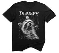 Disobey Trash Panda Raccoon Anti-Authoritarian Meme Shirt (XL, Noir)