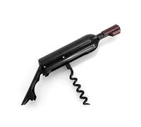 DISOK. Lot de 20 tire-bouchons magnétiques en forme de bouteille de vin de couleur noire, avec corps en finition translucide originale et fonction décapsuleur.