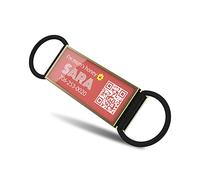 DISONTAG Silent QR Médaille Chien Personnalisée pour Collier -Rectangle - Confidentialité Protégée & Le Silence - Plus de Cliquetis (23 * 58mm)