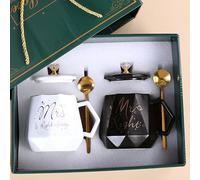 Disoza Mr Right Mrs Always Right Tasses Cadeau Saint-Valentin Tasses à Café Mariage Pour Les Fiancés Ensemble de Tasses Noires & Blanches Mariage Fiançailles Anniversaire Tasse Noël