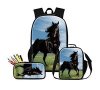 Dispalang Sac à dos et sac isotherme pour garçons avec imprimé animal, cartable, trousse à crayons