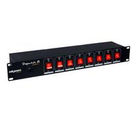 ALGAM LIGHTING Dispatch Rackable 2U 19” - 8 canaux avec prises EU et interrupteurs lumineux