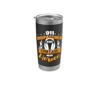 Dispatcher 911 Parce que même la police sauve des vies Gobelet isotherme en acier inoxydable double paroi