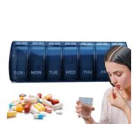 Dispecteur de médicaments de la semaine pour les médicaments pour poète de poussière pour pilules/huile de poisson/suppléments nutritionnels | Boîte de vitamine verrouillable sûre, stockage robust