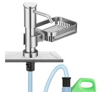 dispensador de jabon cocina,Distributeur Savon Cuisine,Distributeur Liquide Vaisselle，avec Panier de vidange en éponge, Pompe rotative à 360° et Super Aspiration,Tube d'extension de 1,0m.