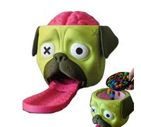 Dispensateur bonbons carlin | Candy Creeper Pug | Machine distributeur bonbons cerveau Zombie Brain 3D imprimé | Appuyez sur sa tête et il se passera pour plaisir d'Halloween, fêtes et décor bureau