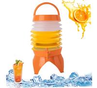 Dispensateur de boissons pliables avec robinet et support de 5,5 L de distributeur d'eau en plastique en plastique avec un distributeur de boissons à la poignée pour les fêtes de barbecue en extérieu
