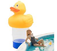 Dispensateur de chlore - canard flottant, capuchon réglable, mangeoire de comprimés | Porte-désinfectant de la piscine, accessoire de diffuseur chimique (pour baignoire hors sol, spa d'arrière-cour, g