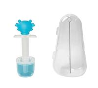 Dispensateur de médecine pour bébé, seringue orale pour bébé, alimentation médicamenteuse, mesures précises, fonction sans décharge, silicone + PP, bleu, orange parfait pour les nouveau-nés et les tou