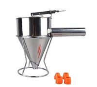 Dispensateur de pâte à crêpes en acier inoxydable, distributeur de gâteaux en entonnoir avec poignée compressée et défendre les crêpes, les cupcakes, les pâtisseries