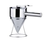 Dispensateur de pâte à crêpes, entonnoir à piston en acier inoxydable Dispensateur de pâte à entonnoir avec poignée de rack
