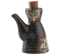Dispensateur de sauce de soja, distributeur d'huile en céramique 160 ml avec bouchon et bouchon en bois, récipient sauce soja japonais pour la maison, cuisine, utilisation cuisson, bouteille