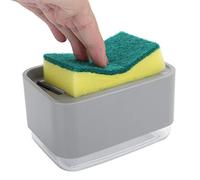 Dispensateur de savon à vaisselle et éponge Holde, distributeur de savon et porte-éponge, distributeur de pompes à savon pour comptoir, distributeur de savon liquide automatique (Argent)