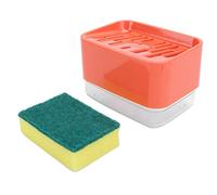 Dispensateur de savon à vaisselle et éponge Holde, distributeur de savon et porte-éponge, distributeur de pompes à savon pour comptoir, distributeur de savon liquide automatique (Rouge)