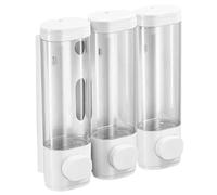 Dispensateur de Savon de Douche, shampooing et Distributeur de revitateur 3 Chambre 300 ML Dispecteur de Savon de Douche Pas de Forte de shampooing de shampooing de Foret Dispensateur du Corps White