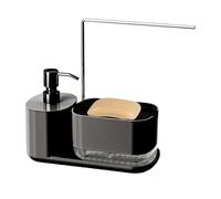 Dispensateur de savon pour évier - Récipient liquide à bouton-poussoir, porte-rangement de comptoir de cuisine | Bouteille de pompe à recharge solide avec système de presse pratique, organisateur d'éc