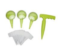 Dispensateur de semences à Main réglable 5 Paramètres de Cadran Ensemble d'outils de jardinière de Jardin Green Fluorescent